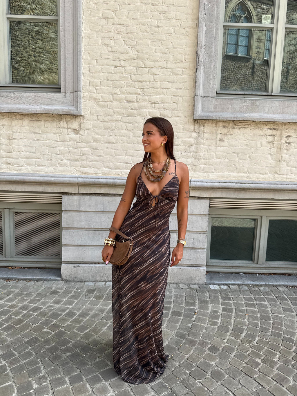 Robe lesh marron