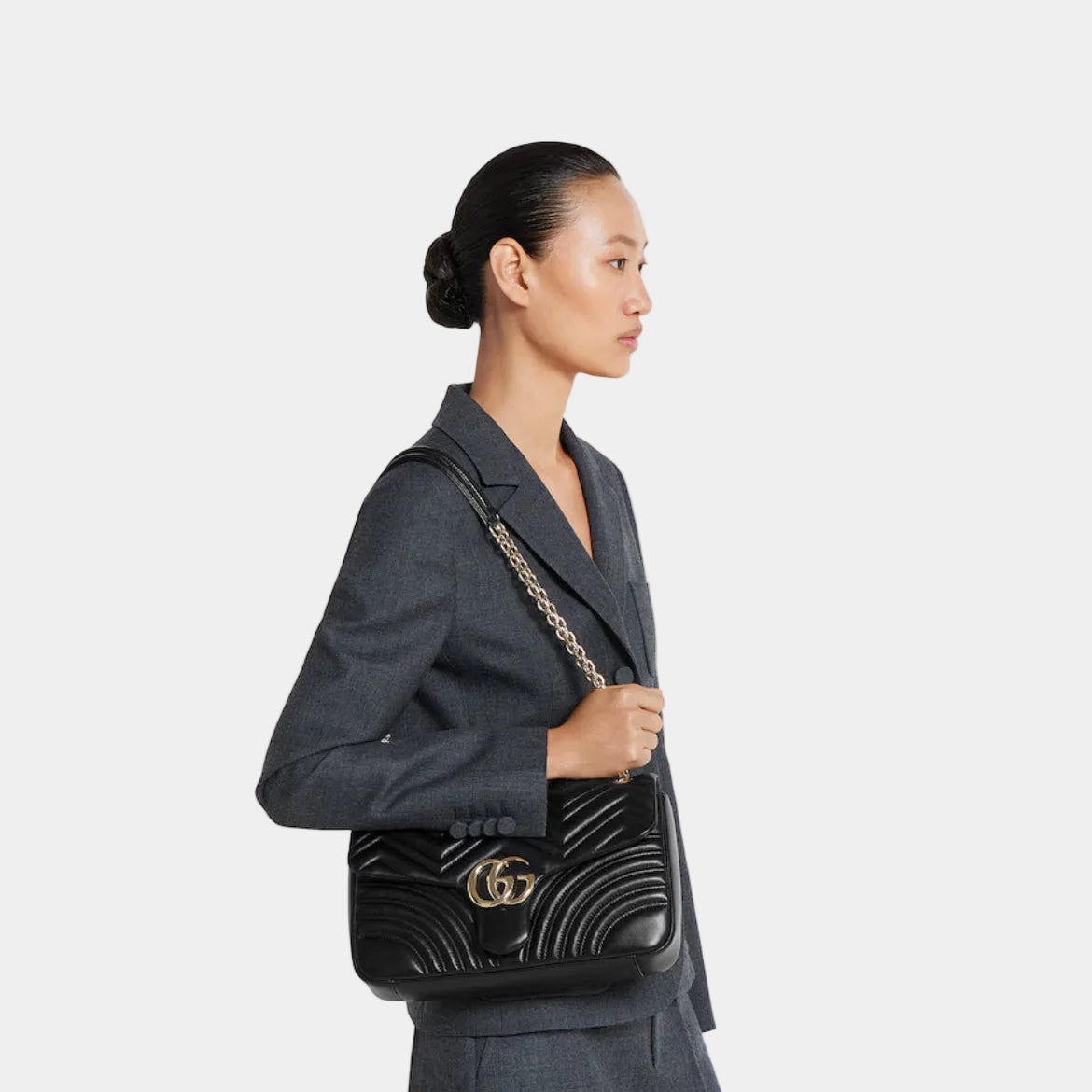 Sac à Épaule Grand Format à Motif GG Marmont